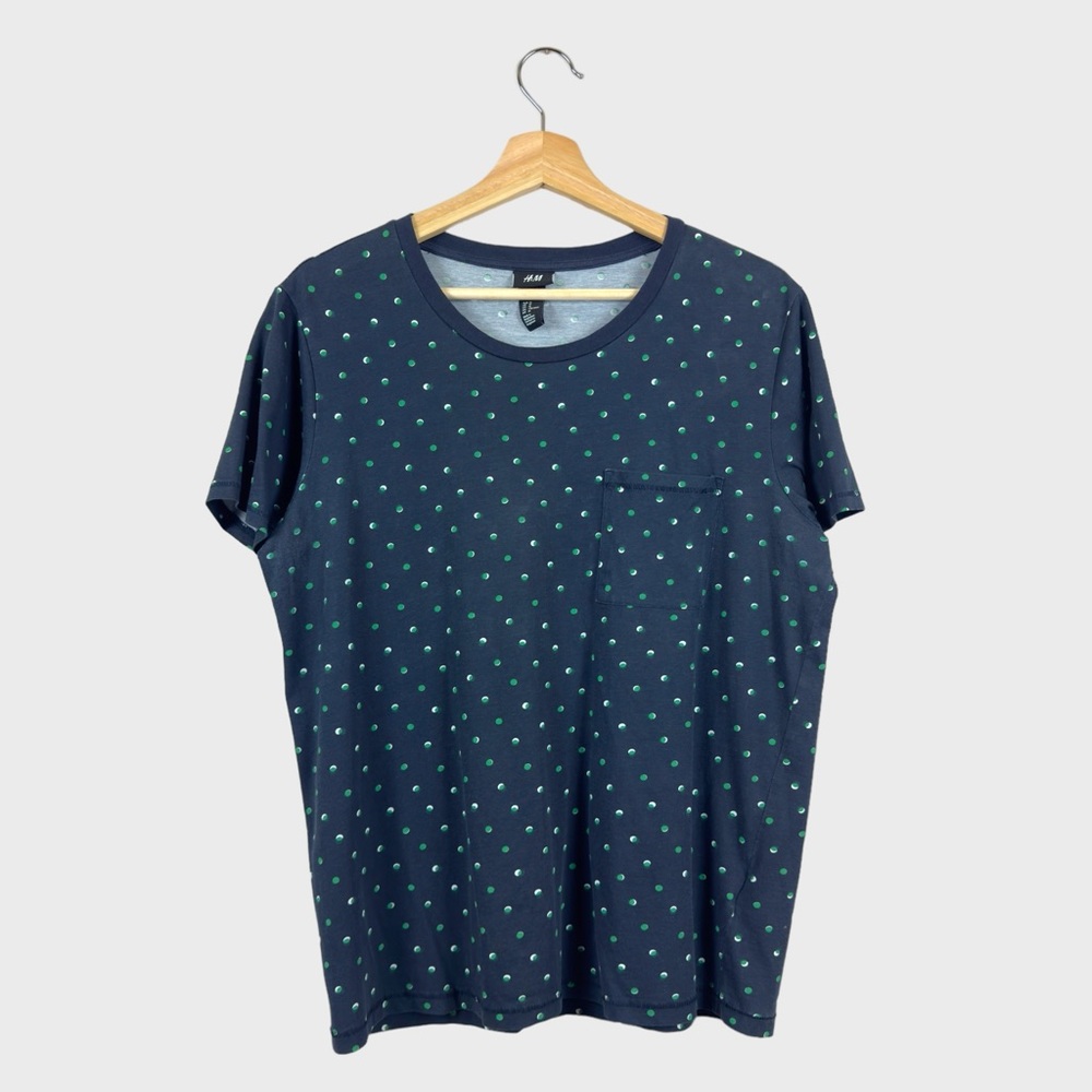 H&M Navy Blue Polka-Dot T-Shirt